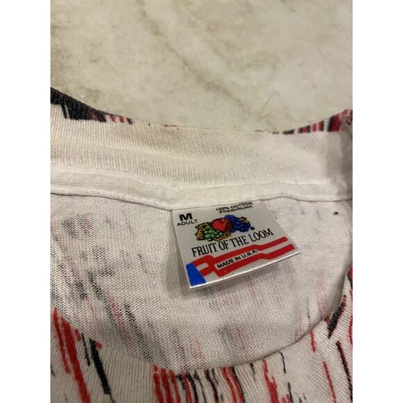 Vintage 90s Cincinnati Reds T Shirt AOP MLB All Over Print Sz M Graphic Crewneck - Picture 2 of 5